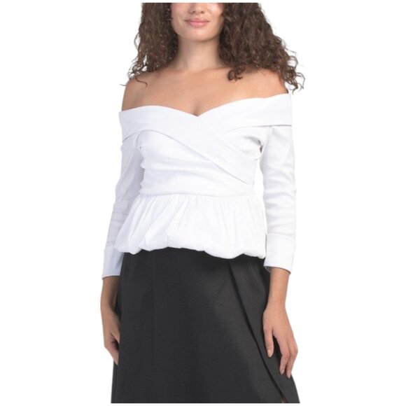 MARINA Tops - MARINA Stretch Taffeta Blouse